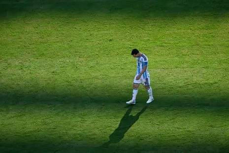 Argentina’s Lionel Messi looks on after Sunday’s World Cup final.