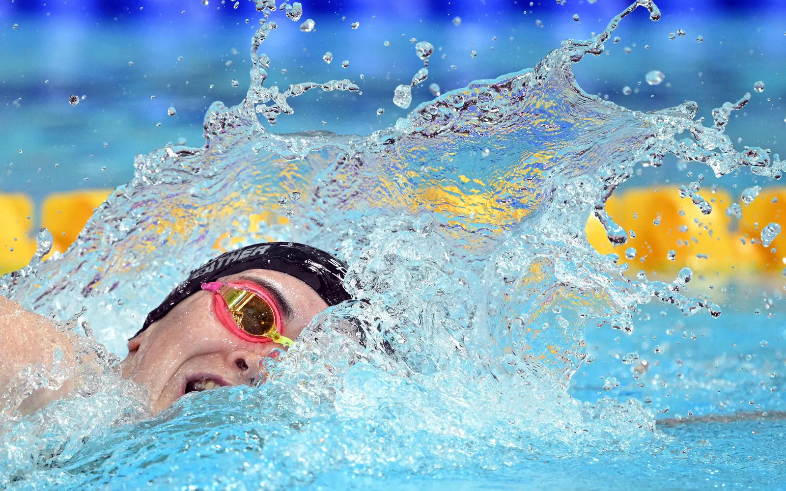 New Zealand's Erika Fairweather competes in the women's 400m Freestyle final during the swimming event at the Tollcross International Swimming Centre in Glasgow, on day one of the Commonwealth Games in Glasgow, Scotland, on July 24, 2026. (Photo by Oli SCARFF / AFP)